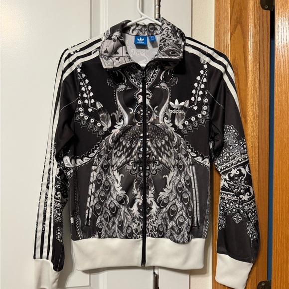 Adidas Originals Rare Peacock Grey/Black/White Track Jacket size small - Picture 2 of 4